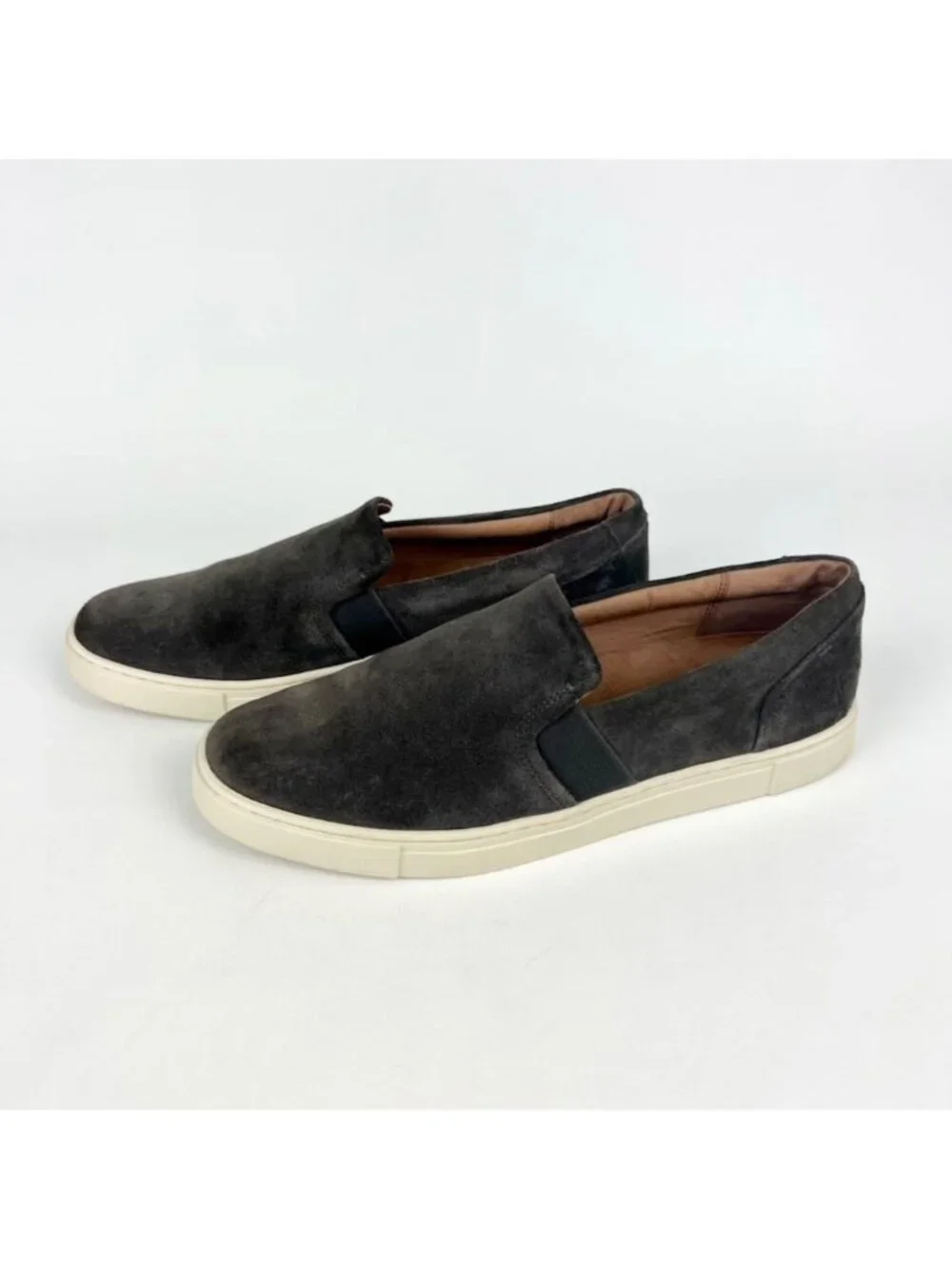 Frye Ivy Grigio Gray Suede Slip On Sneaker 8.5